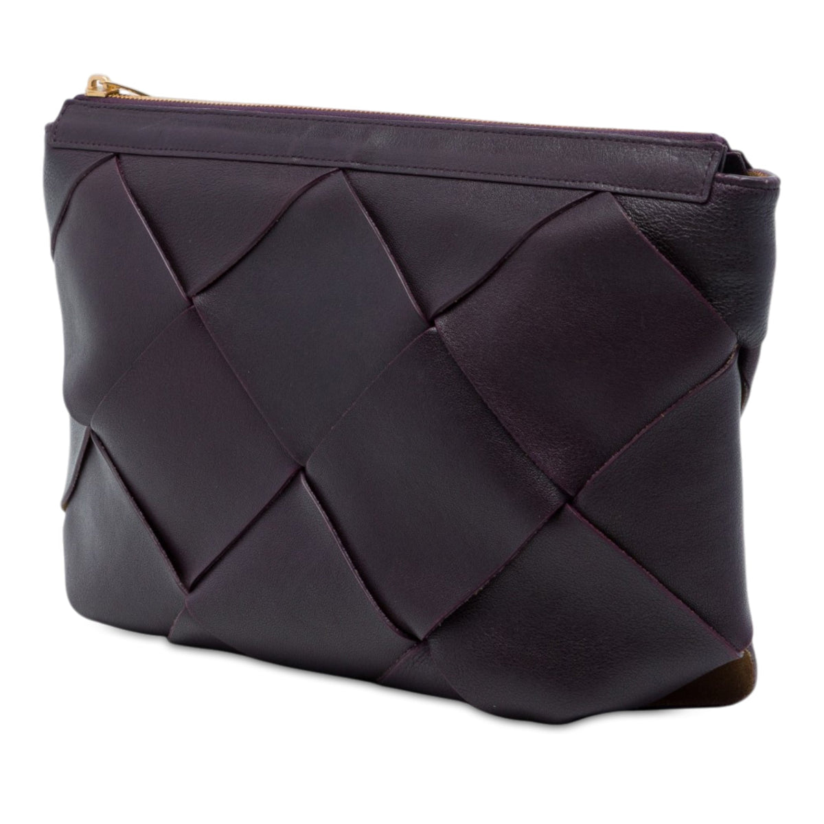 Bottega Veneta Nappa Maxi Intrecciato Clutch — Purple