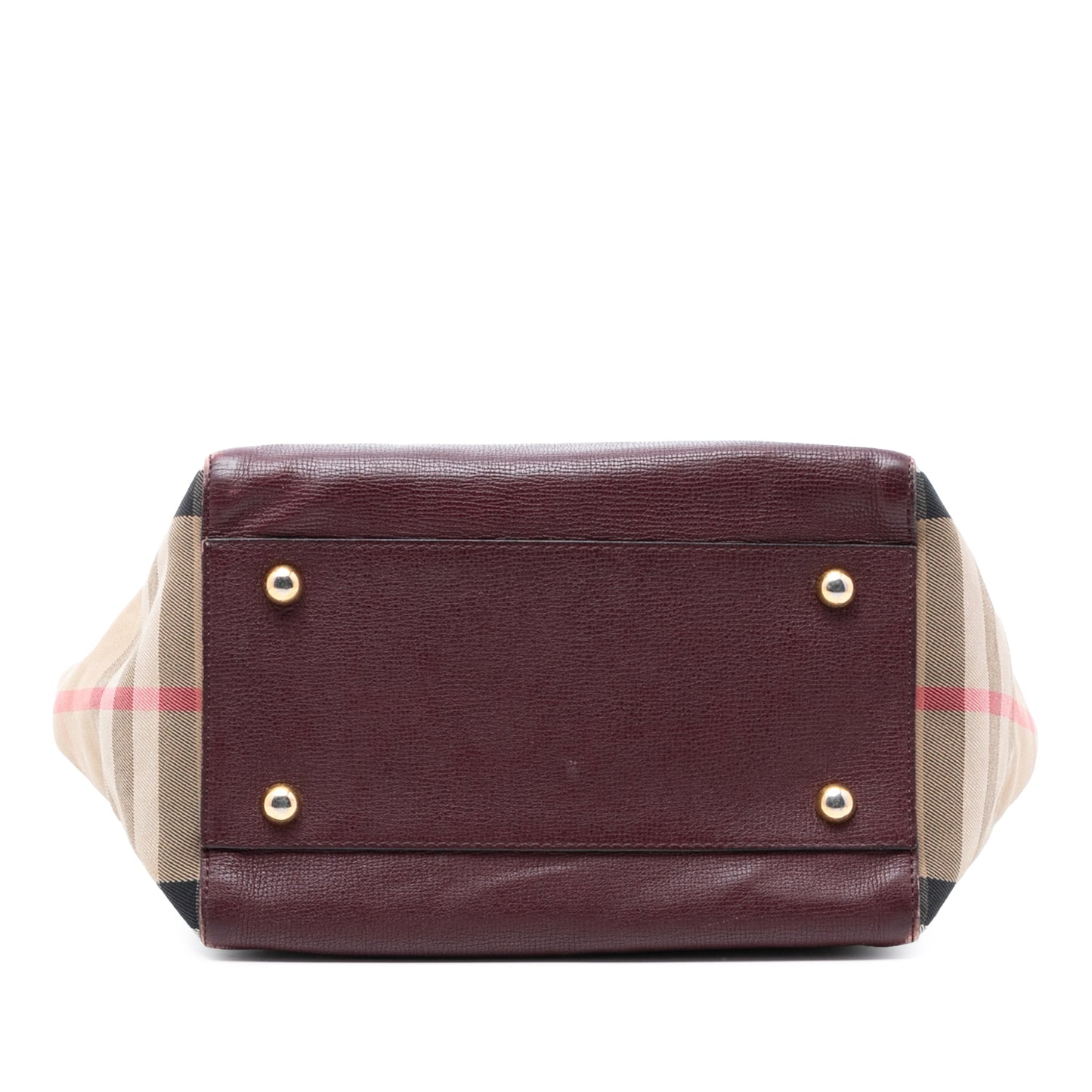 Burberry Small Leather and House Check Canvas Canterbury Tote