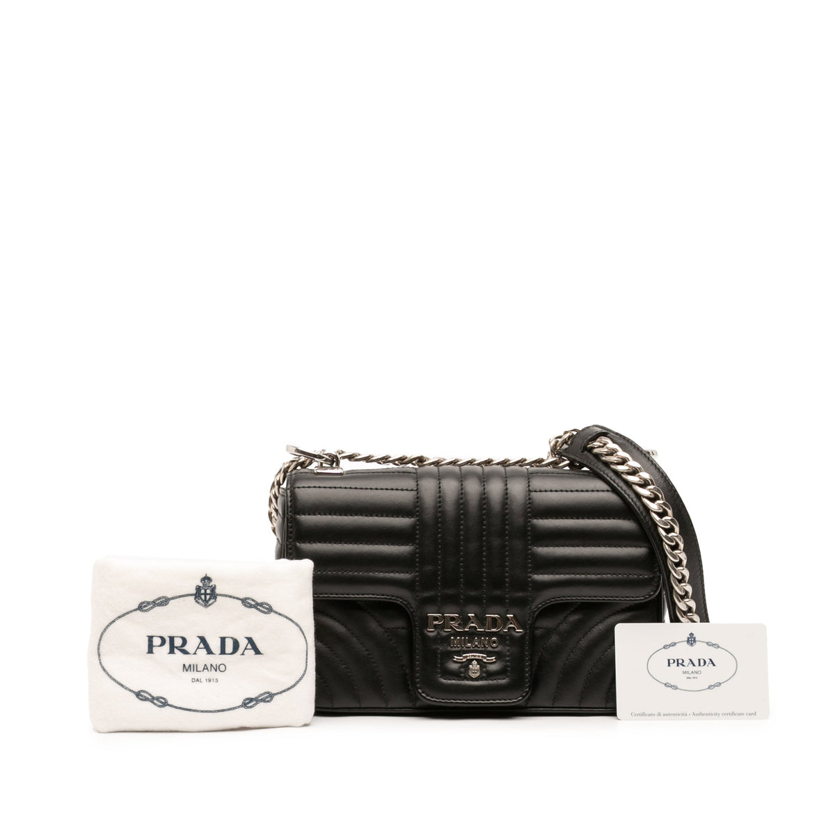 Prada Mini Soft Calf Impunture Diagramme Crossbody