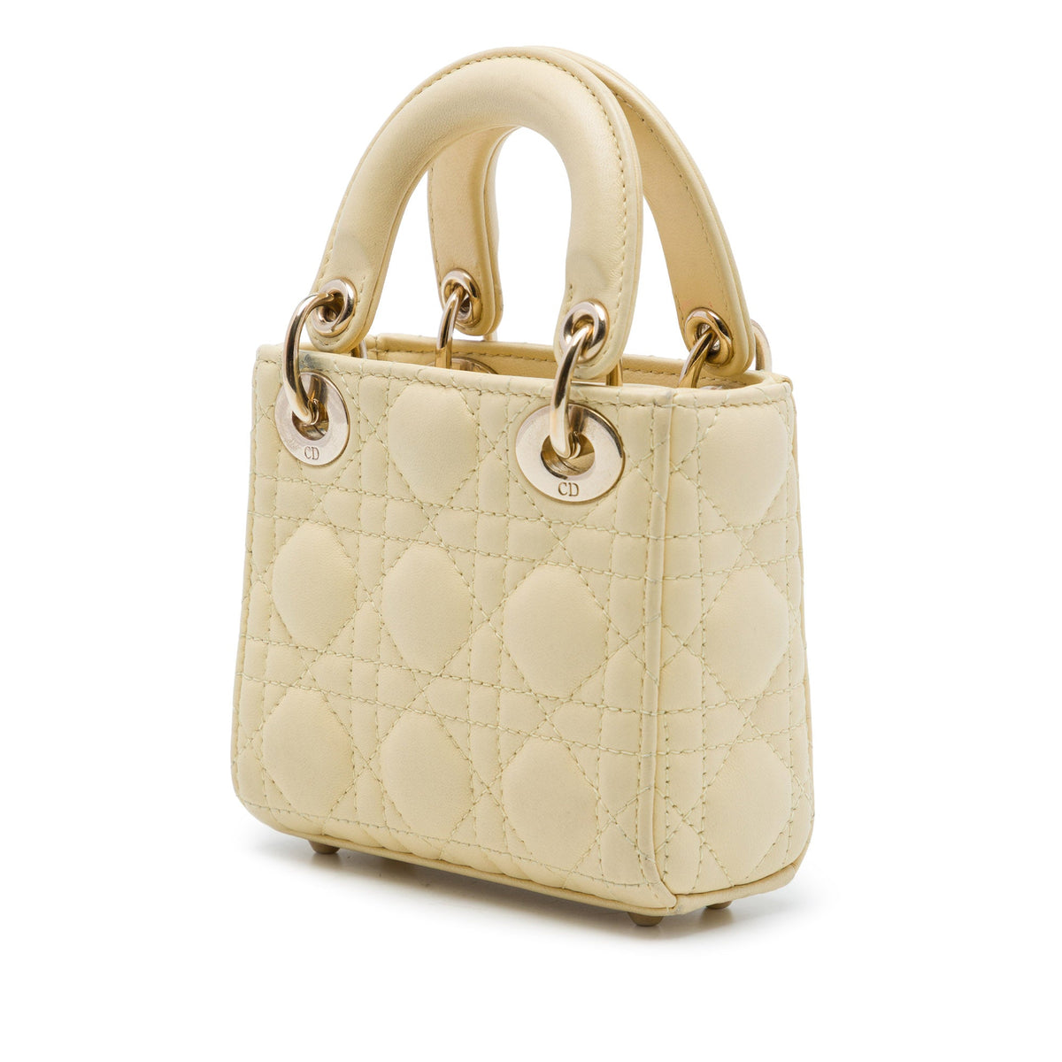 Dior Micro Lambskin Cannage Lady Dior — Yellow