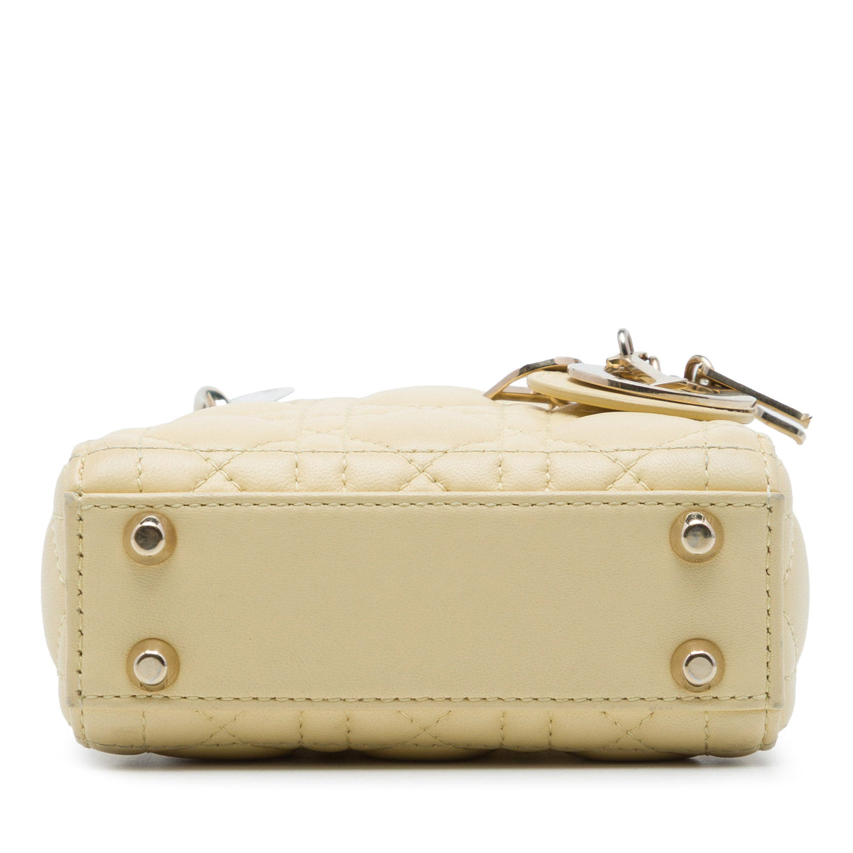 Dior Micro Lambskin Cannage Lady Dior — Yellow