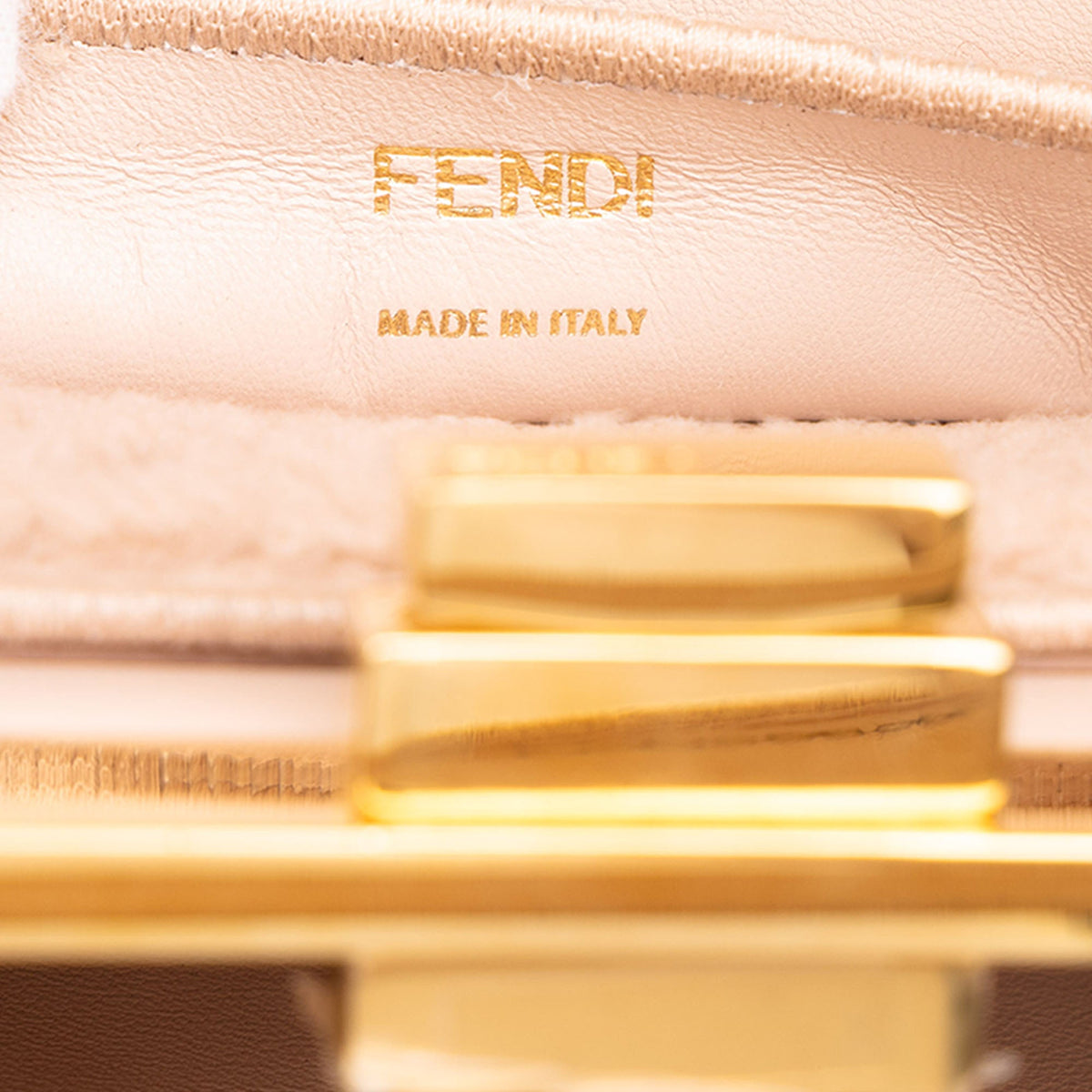 Fendi Small Shearling Peekaboo ISeeU Satchel — Pink