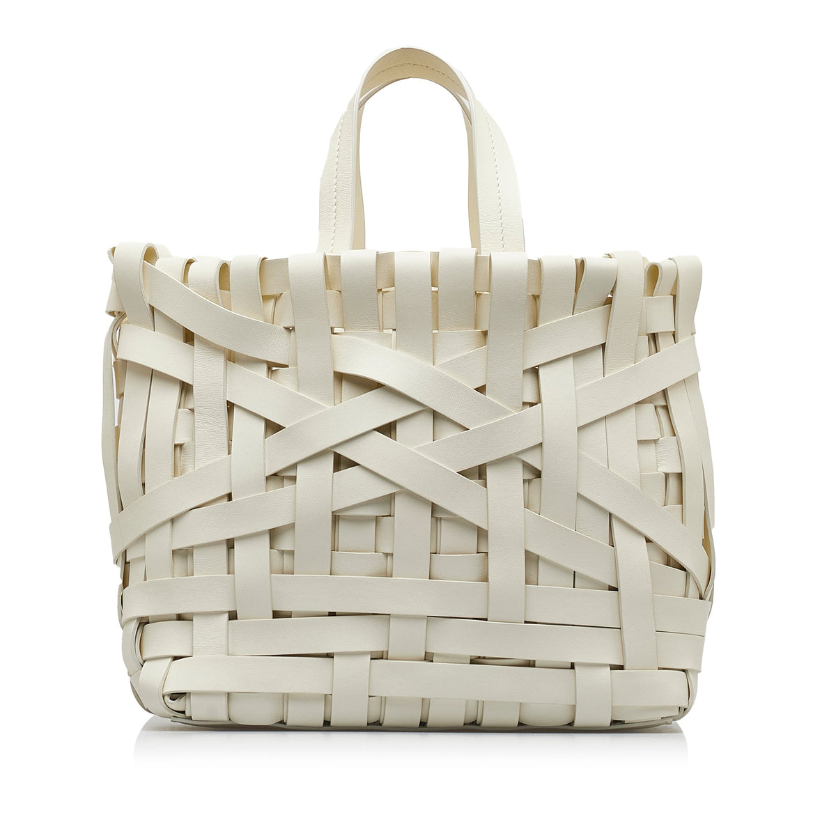 Jil Sander Woven Leather Basket Tote