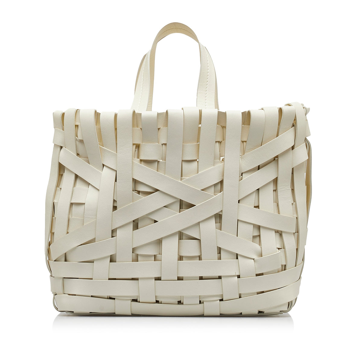 Jil Sander Woven Leather Basket Tote