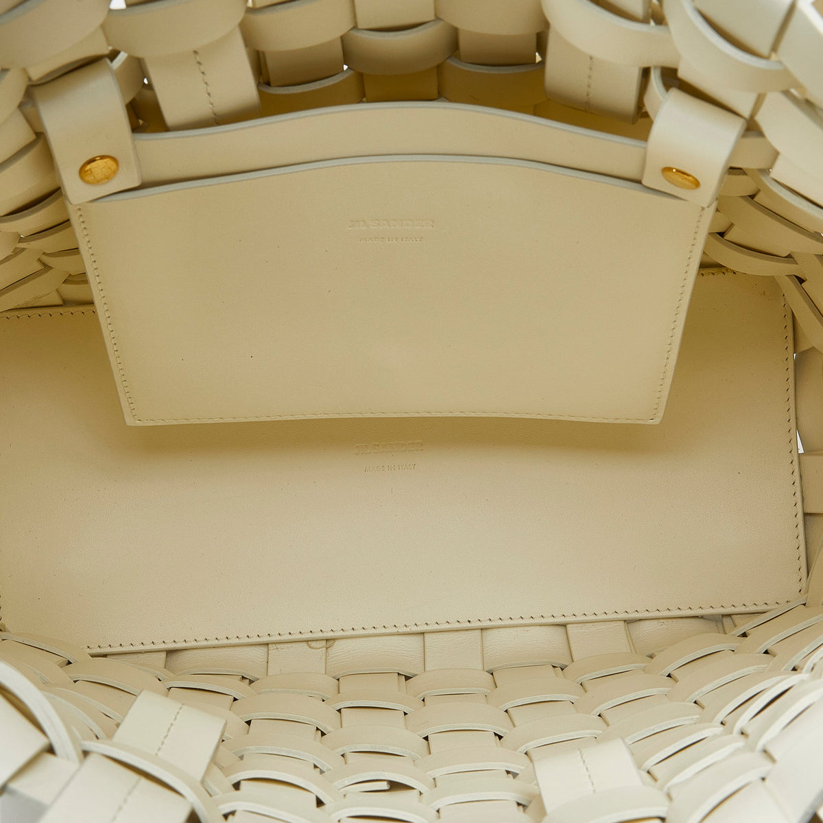 Jil Sander Woven Leather Basket Tote