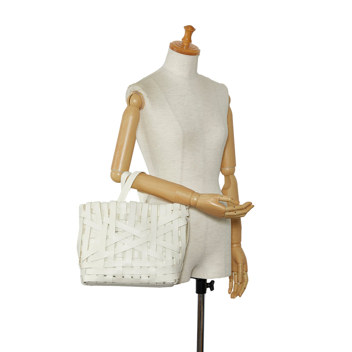 Jil Sander Woven Leather Basket Tote
