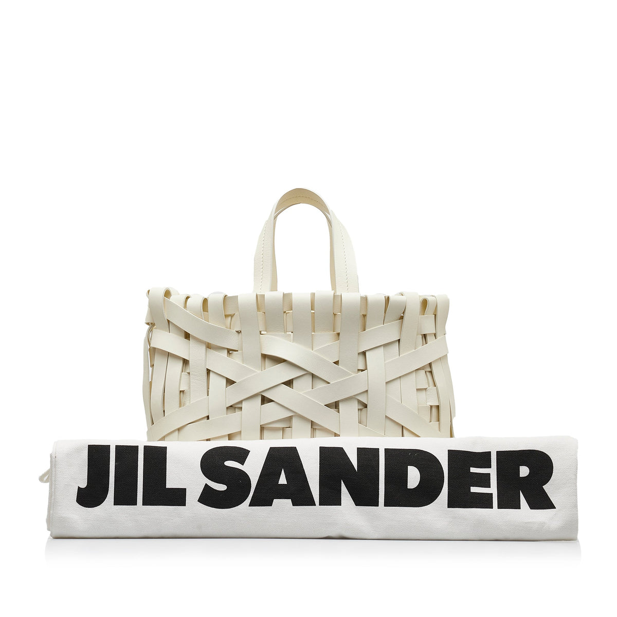 Jil Sander Woven Leather Basket Tote
