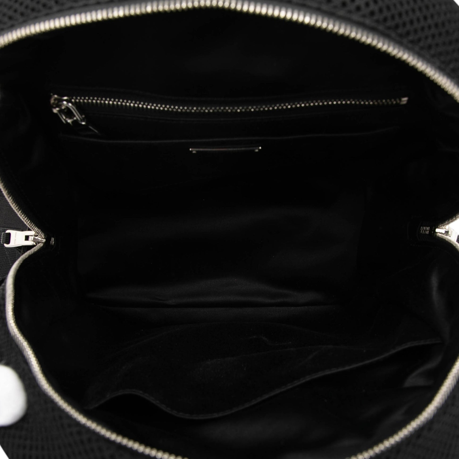 Miu Miu Leather Trimmed Matelasse Crystal Embellished Nylon Backpack