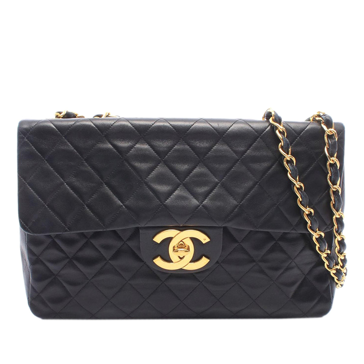 Chanel Maxi XL Classic Lambskin Single Flap — Black