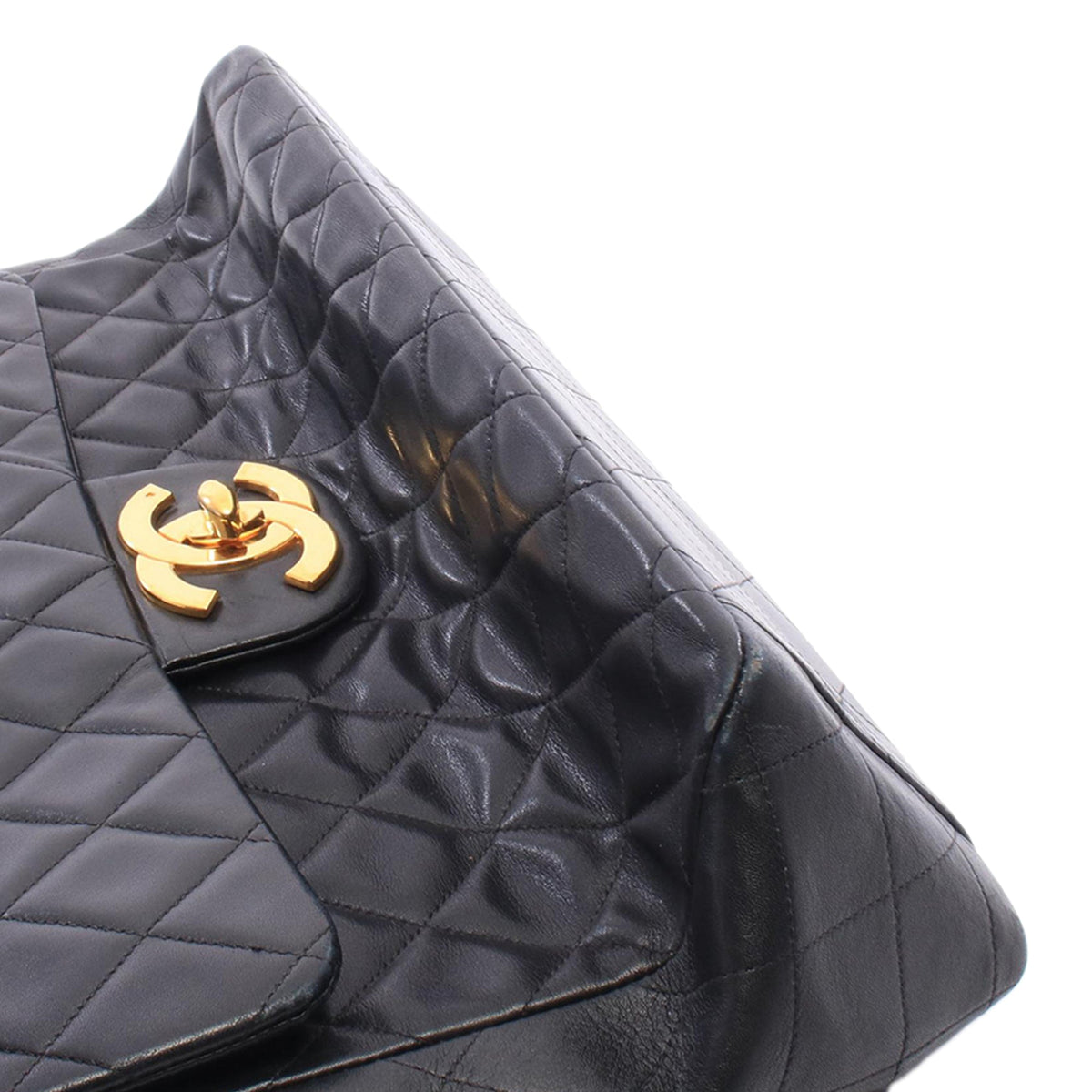 Chanel Maxi XL Classic Lambskin Single Flap — Black