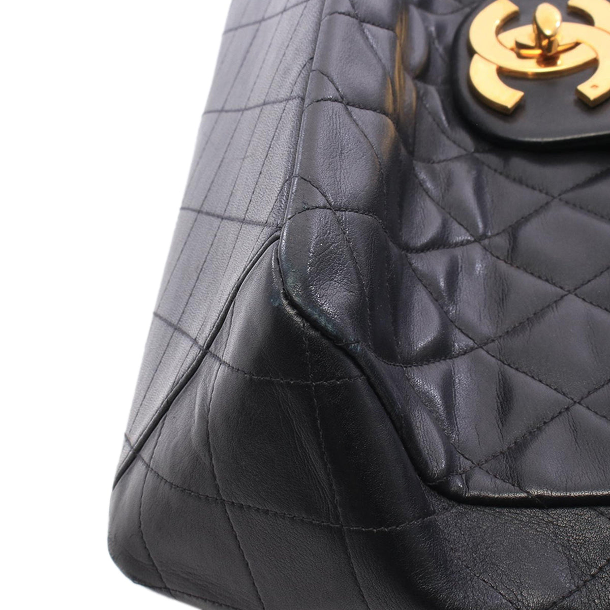 Chanel Maxi XL Classic Lambskin Single Flap — Black