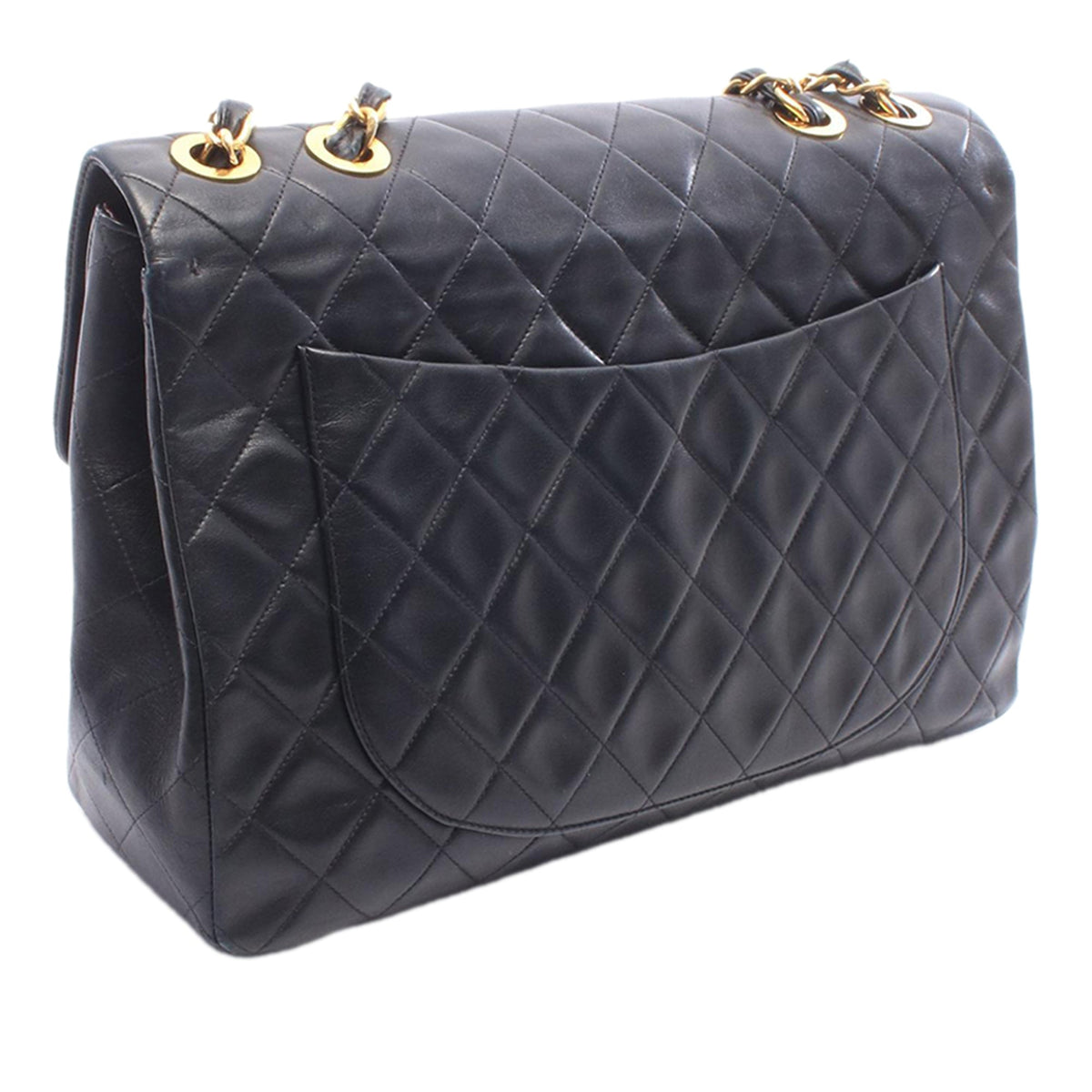 Chanel Maxi XL Classic Lambskin Single Flap — Black