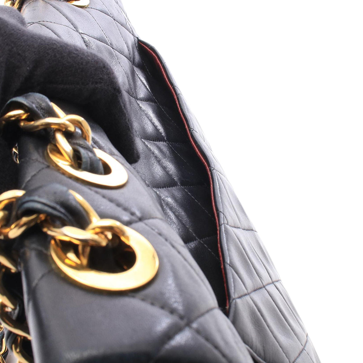 Chanel Maxi XL Classic Lambskin Single Flap — Black
