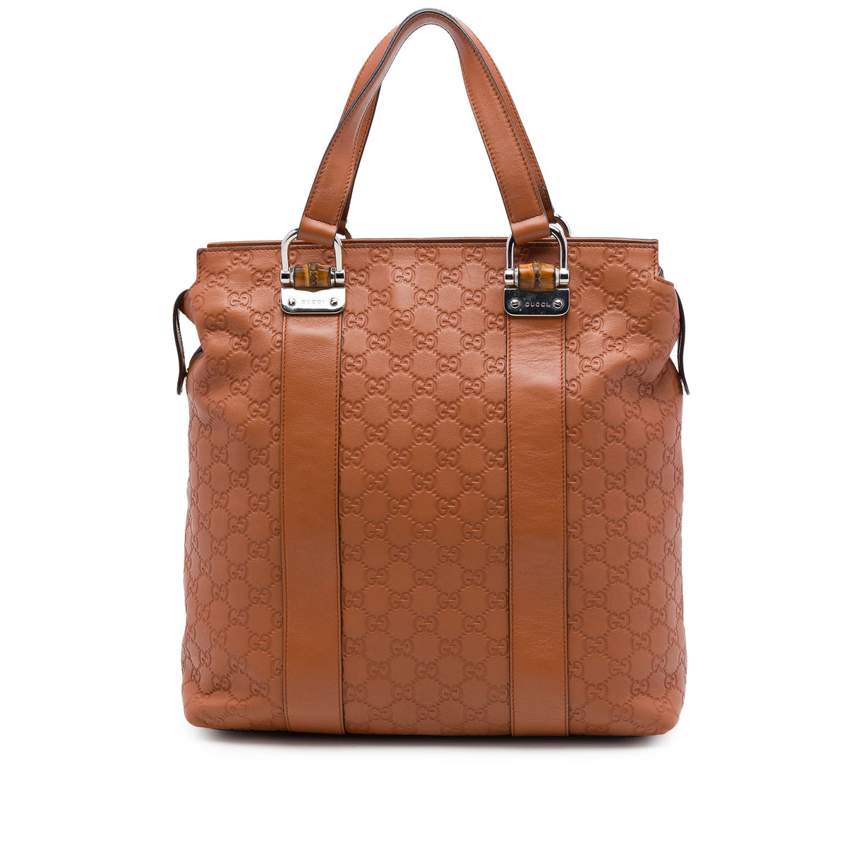 Gucci Guccissima Tender Bamboo Bar Tote — Brown