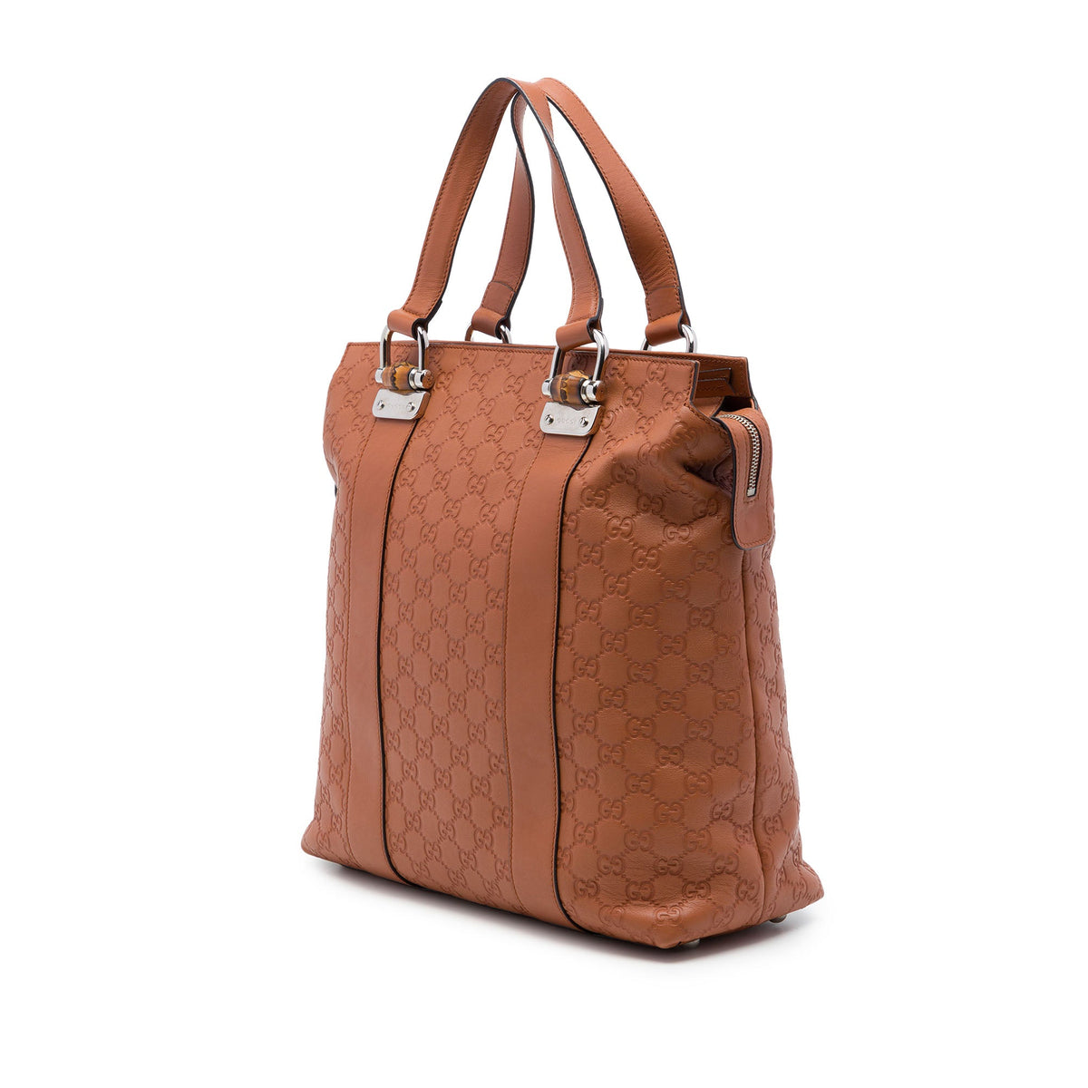 Gucci Guccissima Tender Bamboo Bar Tote — Brown