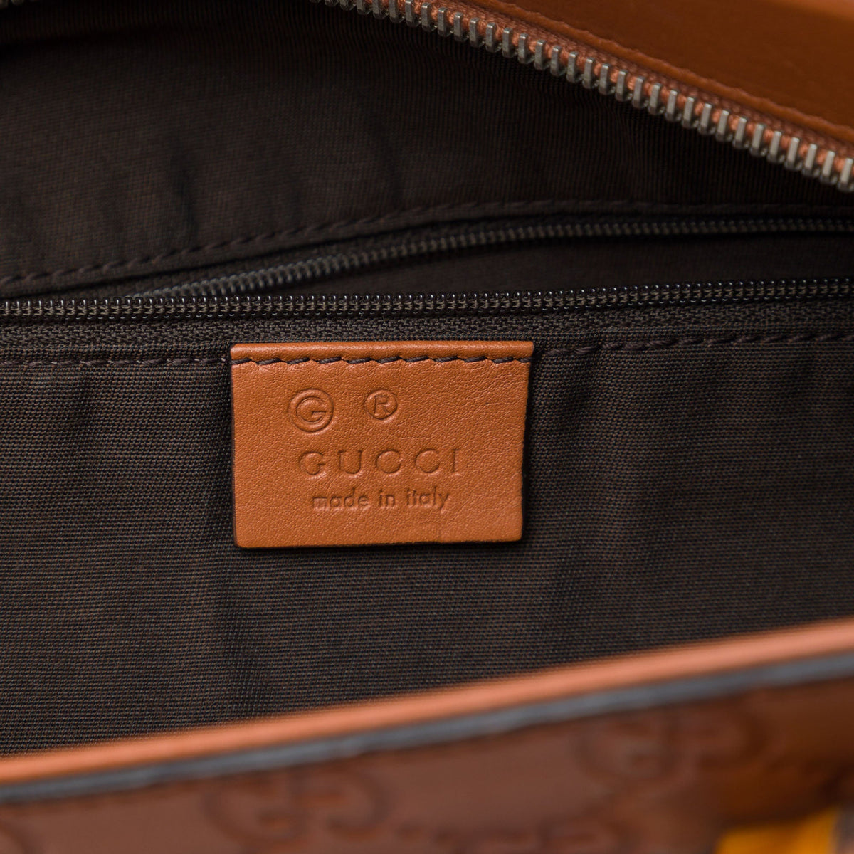Gucci Guccissima Tender Bamboo Bar Tote — Brown