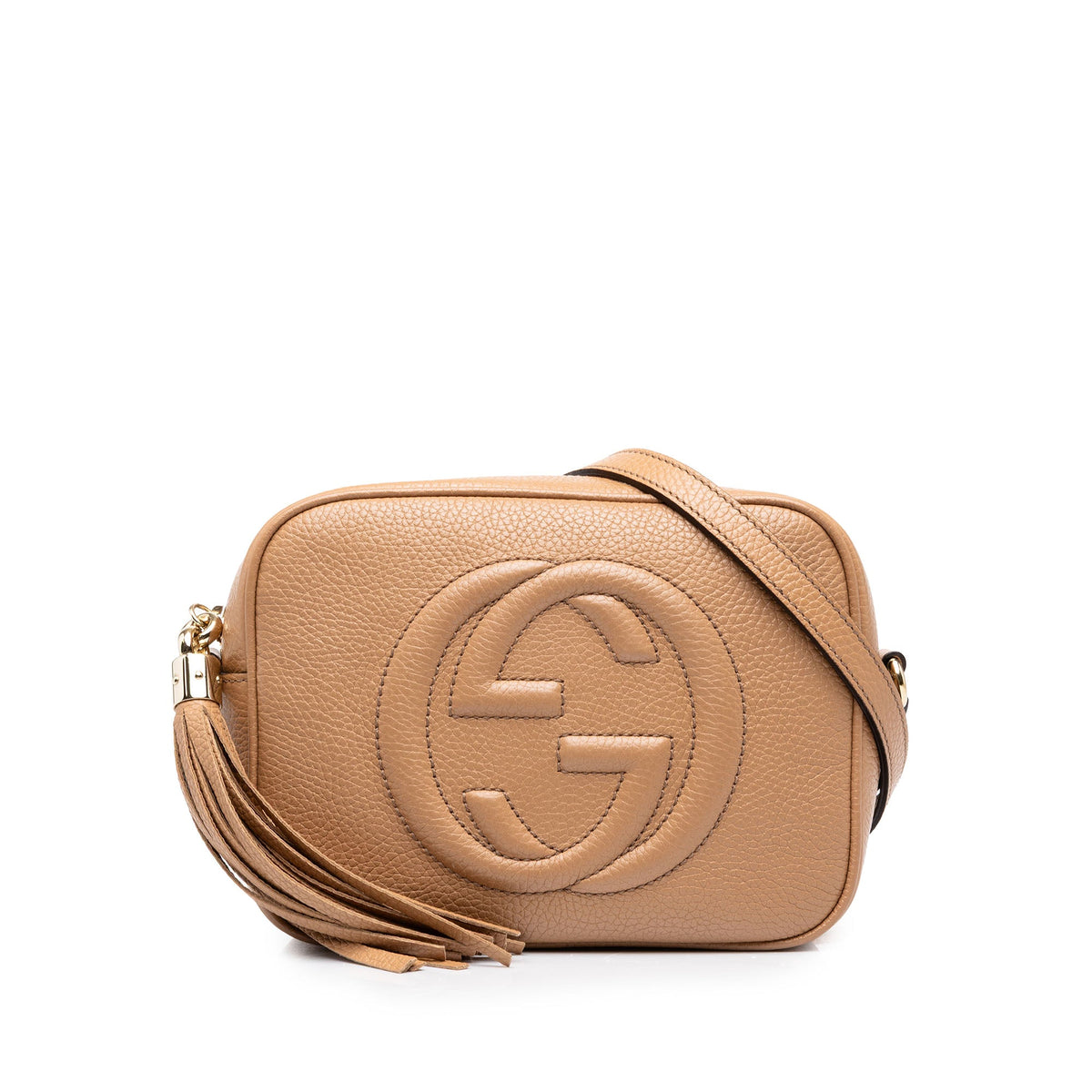 Gucci Leather Soho Disco Crossbody — Beige