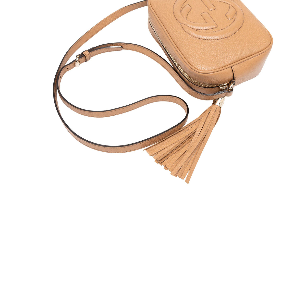 Gucci Leather Soho Disco Crossbody — Beige