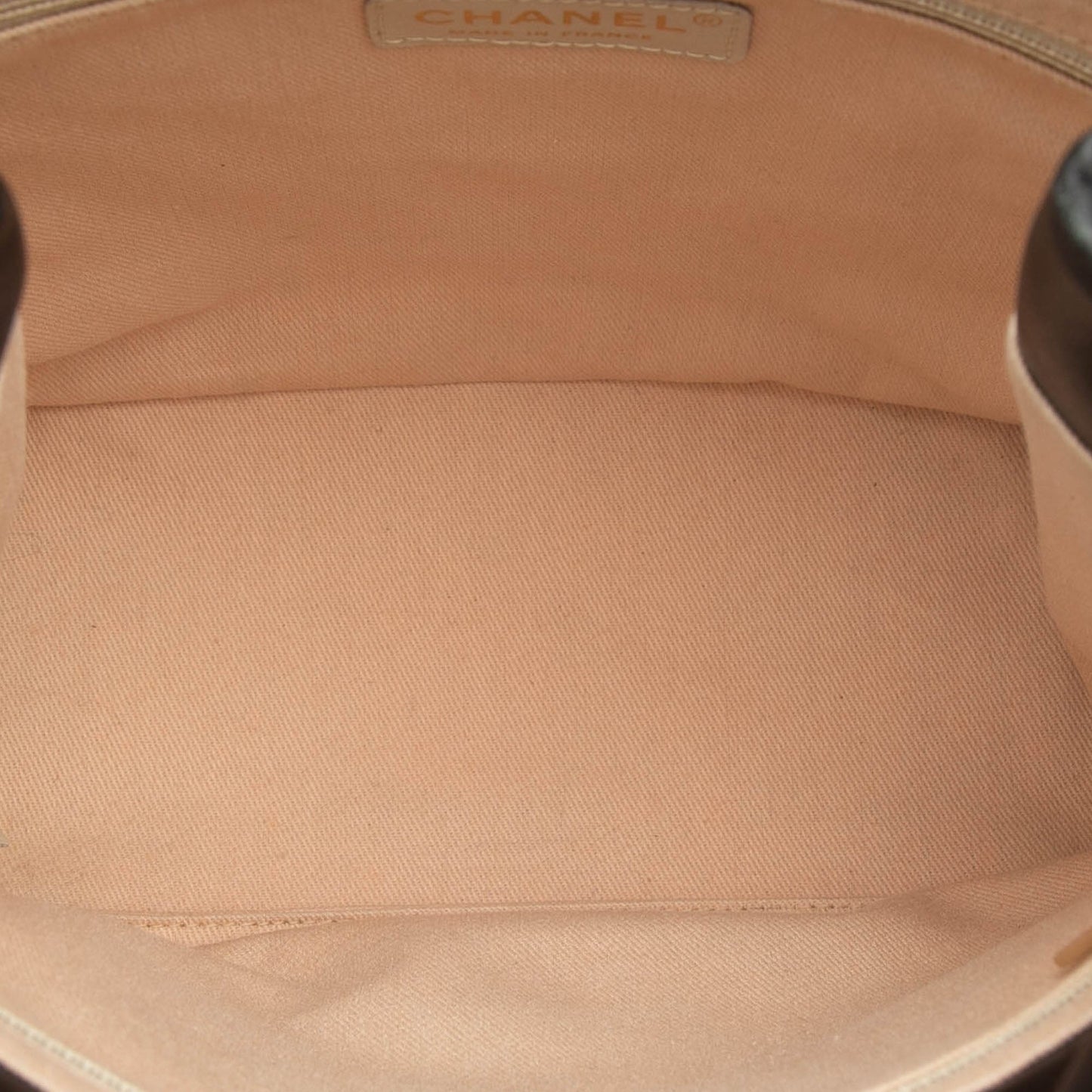 Chanel Lambskin Embossed Camellia Logo Tote