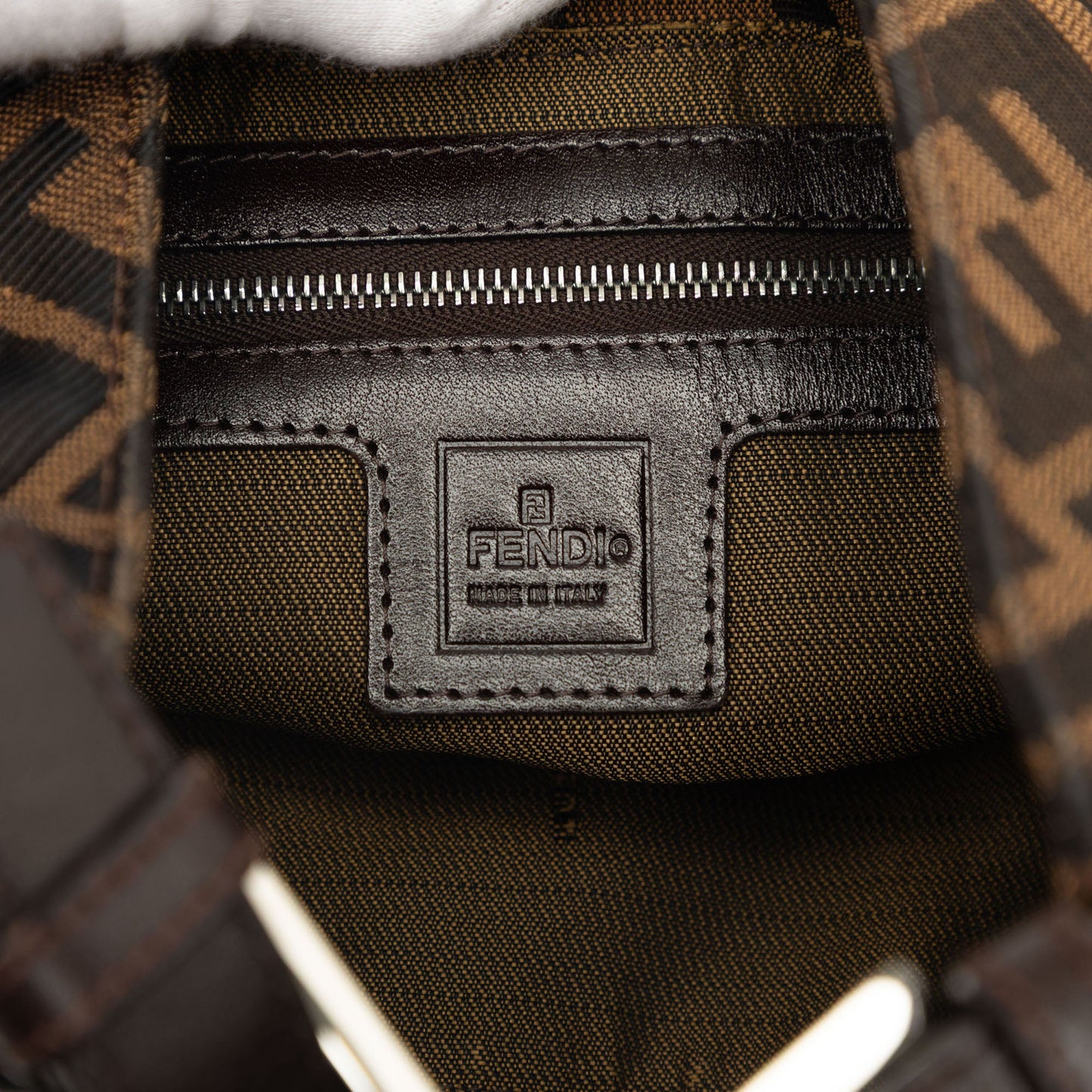 Fendi Zucca Canvas Shoulder Bag