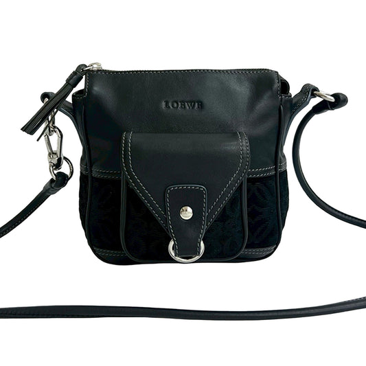 LOEWE Anagram Leather and Suede Crossbody