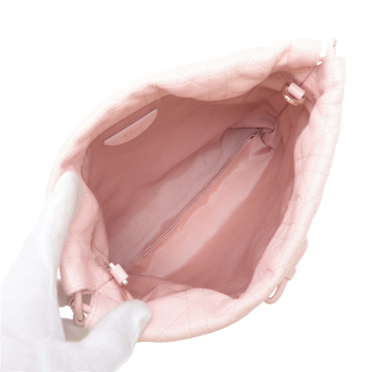 Dior Mini Lambskin Cannage Adiorabre Bucket Bag — Pink