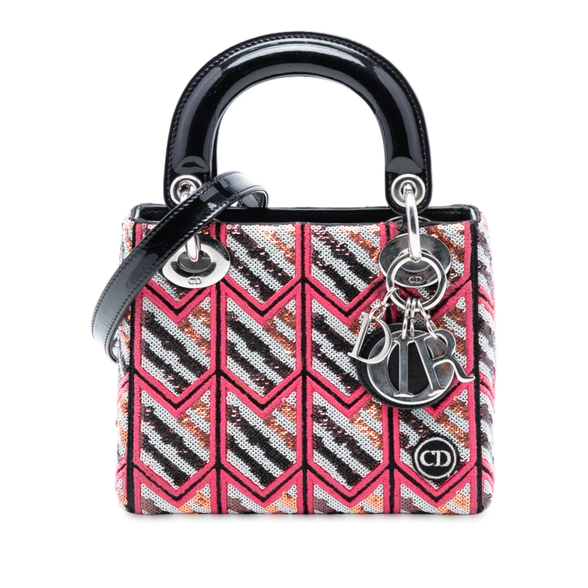 Dior Mini Patent Sequined Lady Dior