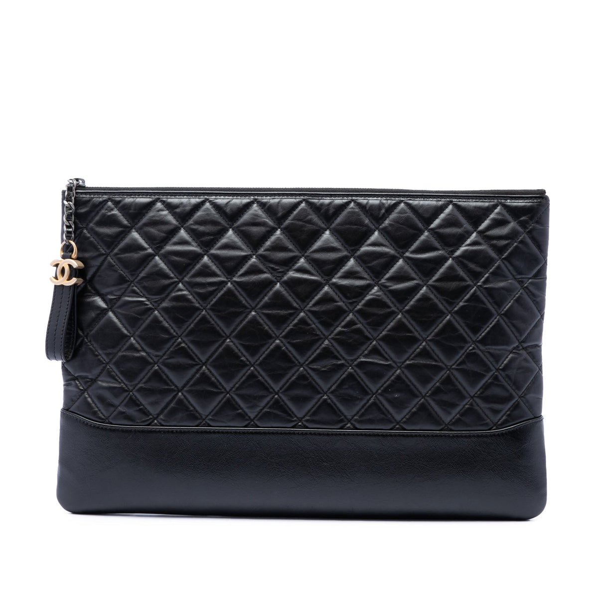 Chanel Large Aged Calfskin Gabrielle O Case Clutch