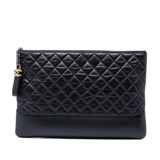 Chanel Large Aged Calfskin Gabrielle O Case Clutch
