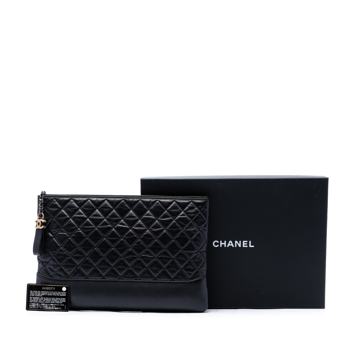 Chanel Large Aged Calfskin Gabrielle O Case Clutch
