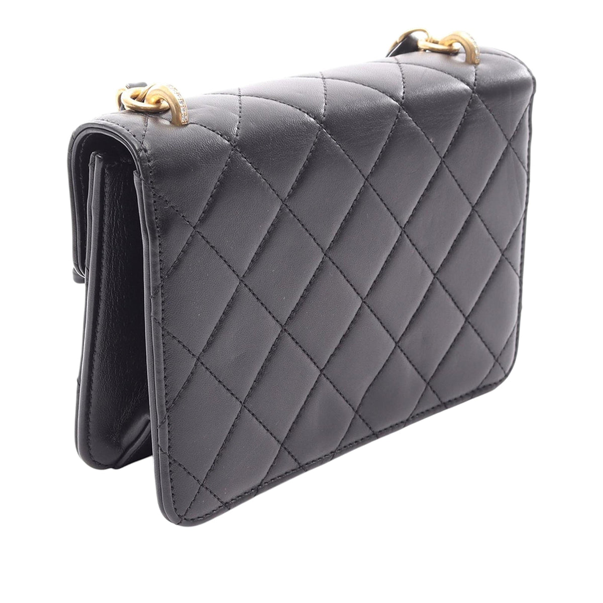 Chanel Mini Quilted Lambskin Crystal Geometric CC Frame Flap