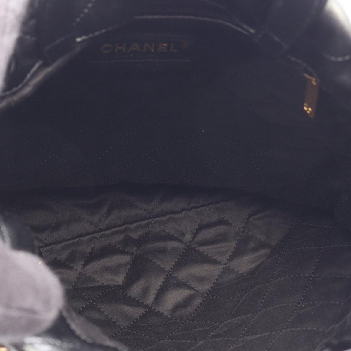 Chanel Small Shiny Quilted Calfskin 22 Backpack — Black