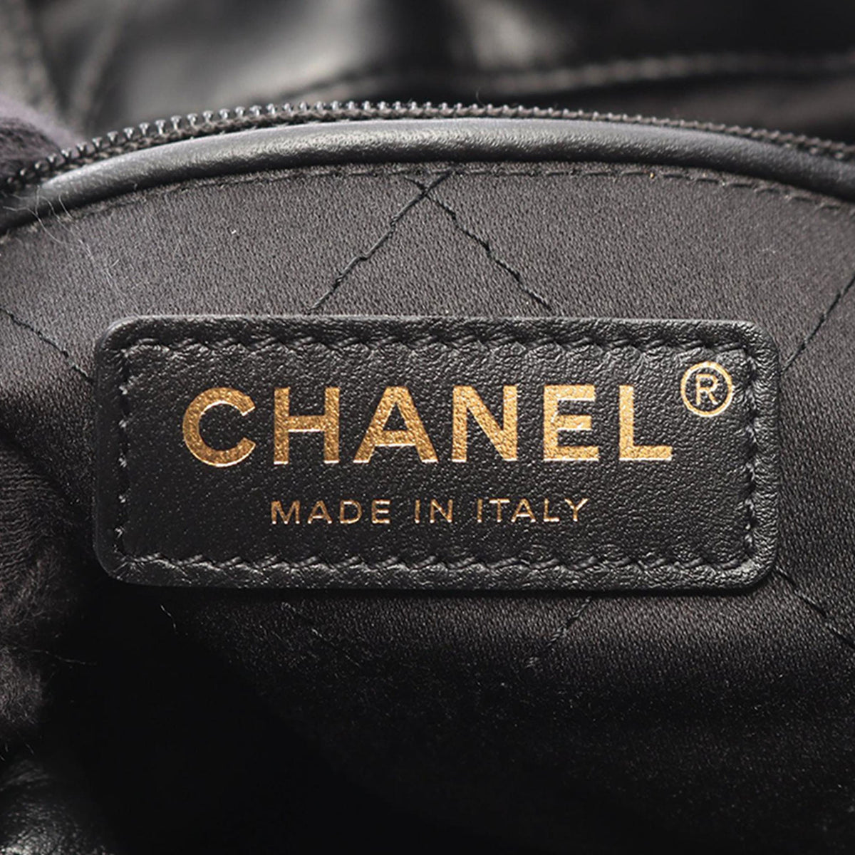 Chanel Small Shiny Quilted Calfskin 22 Backpack — Black