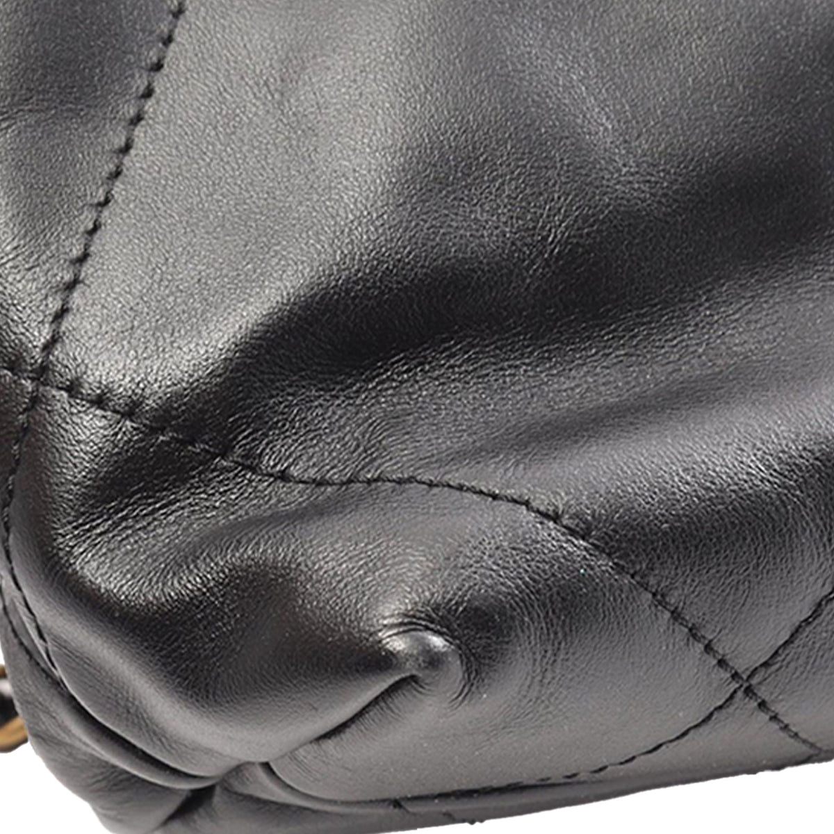Chanel Small Shiny Quilted Calfskin 22 Backpack — Black