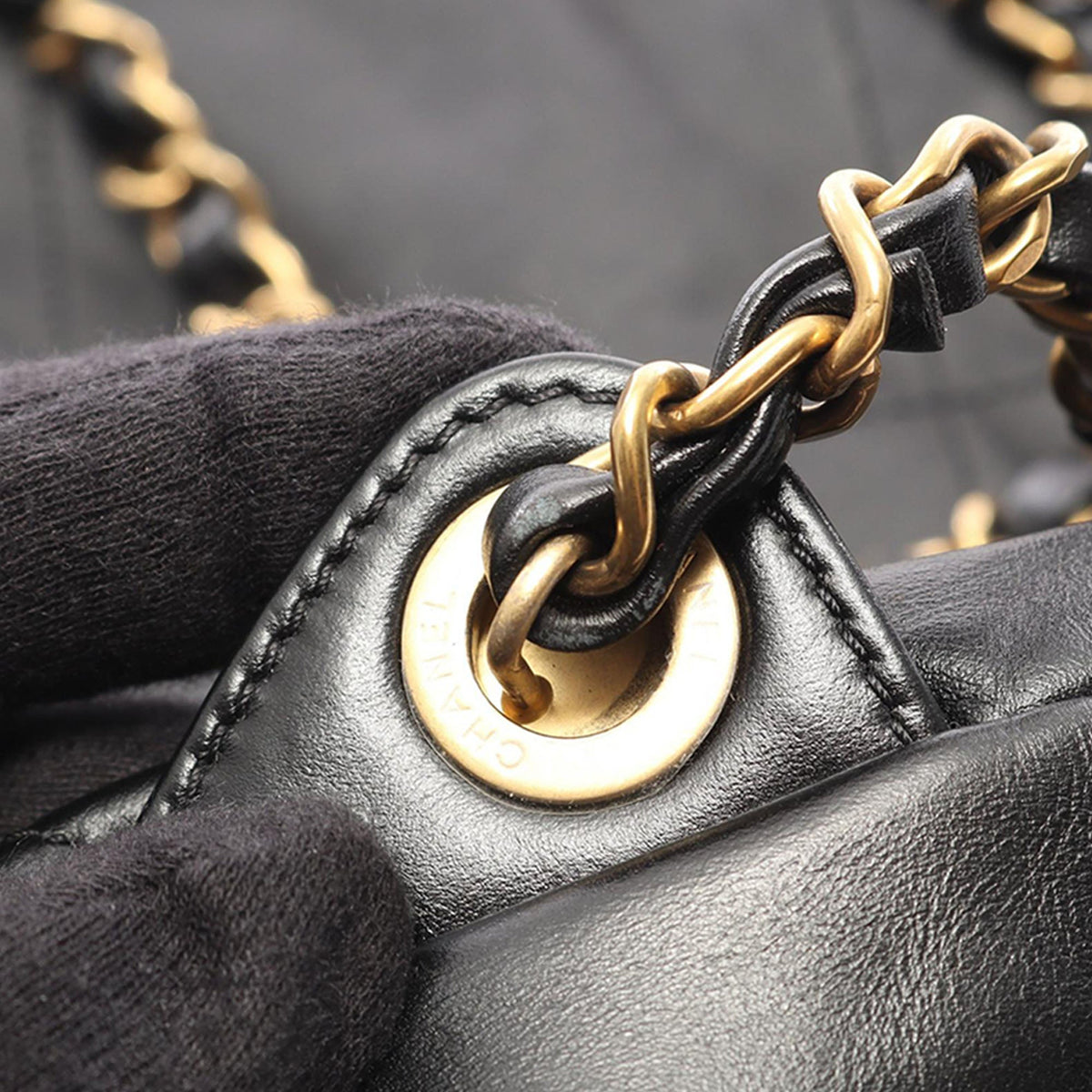Chanel Small Shiny Quilted Calfskin 22 Backpack — Black