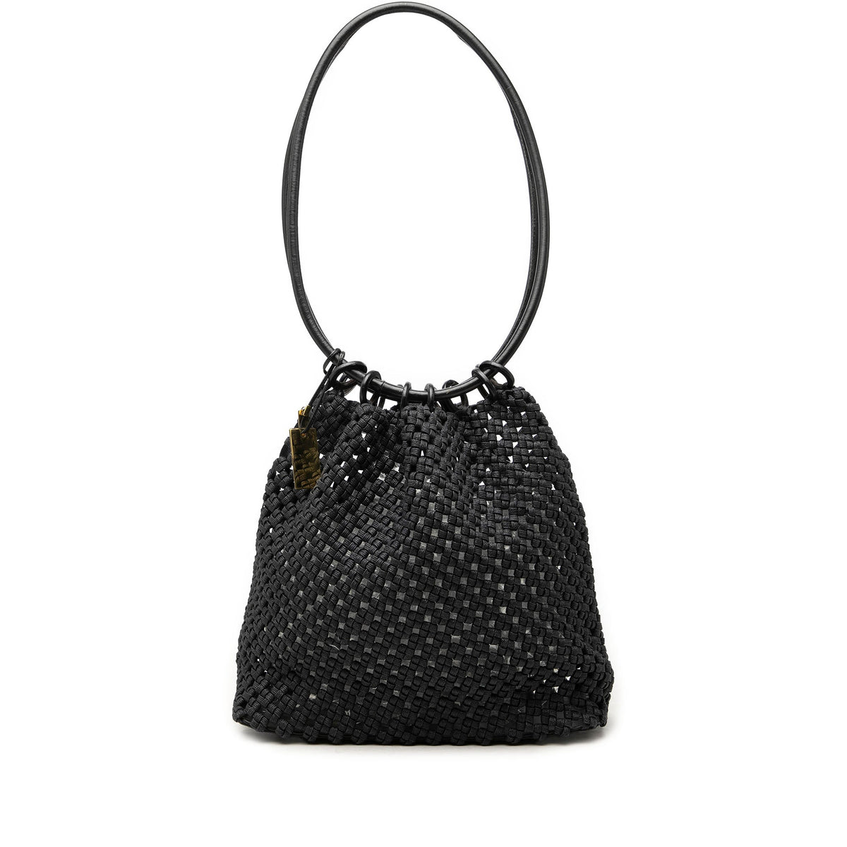 Gucci Woven Canvas Shoulder Bag — Black
