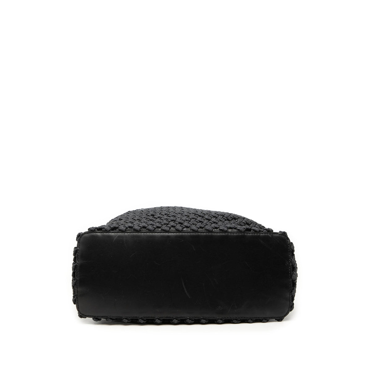 Gucci Woven Canvas Shoulder Bag — Black