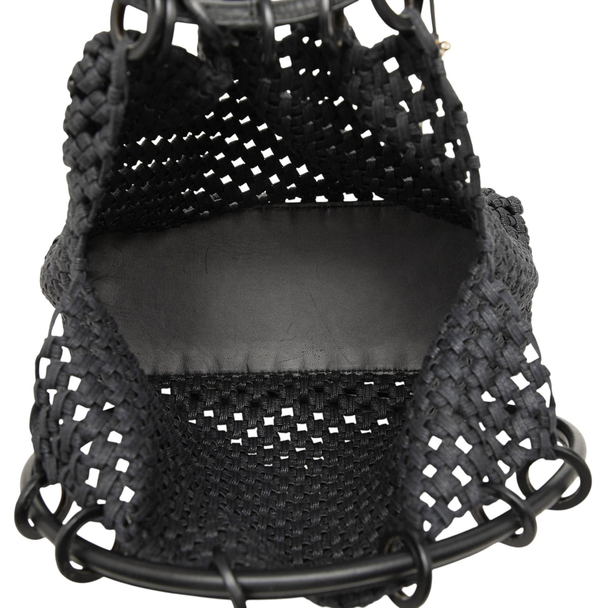 Gucci Woven Canvas Shoulder Bag — Black