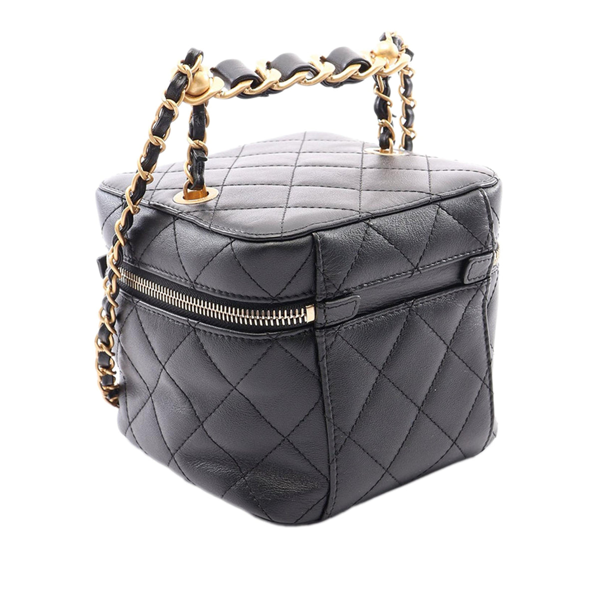 Chanel CC Quilted Calfskin Vanity Case with Chain