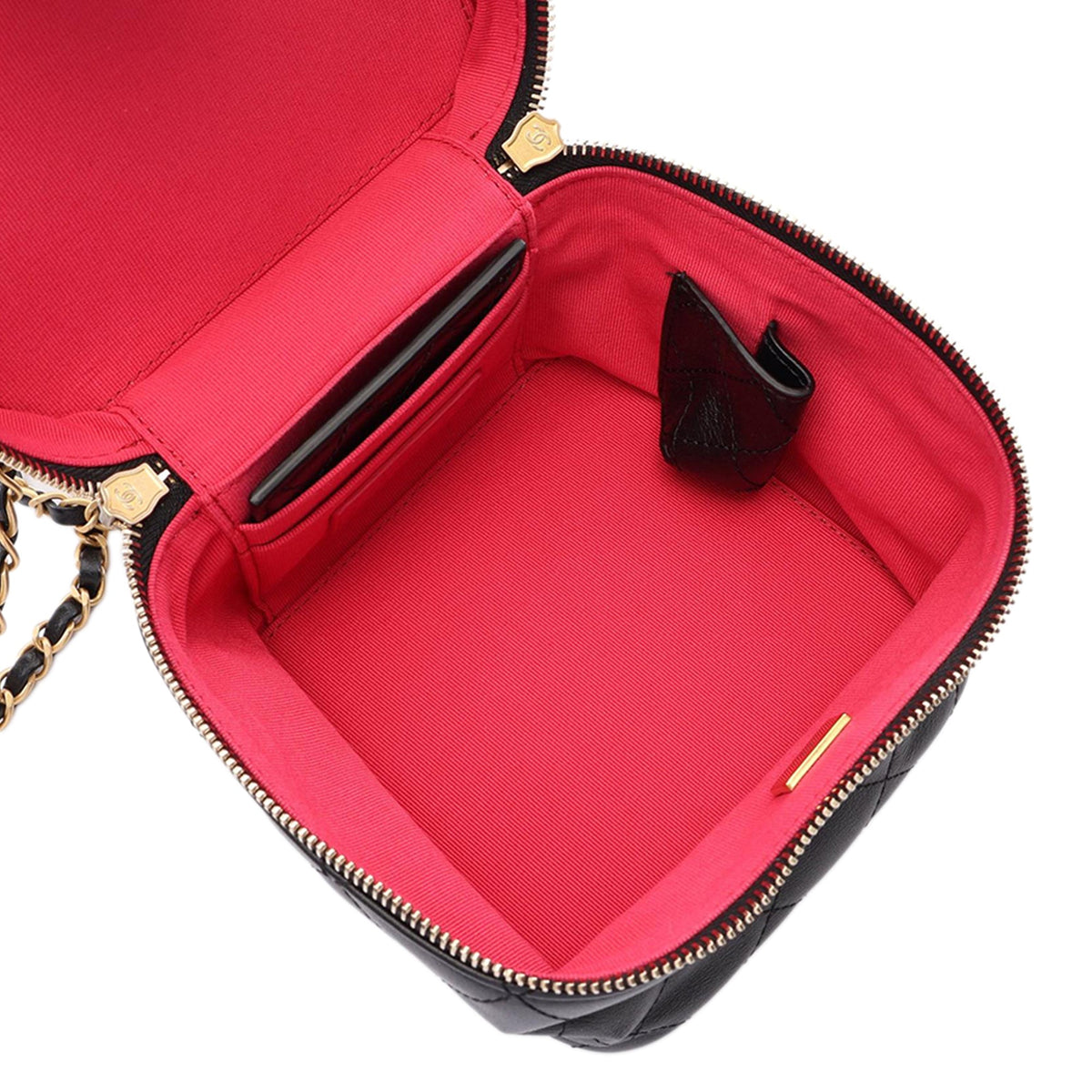 Chanel CC Quilted Calfskin Vanity Case with Chain
