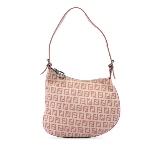 Fendi Zucchino Canvas Oyster Shoulder Bag