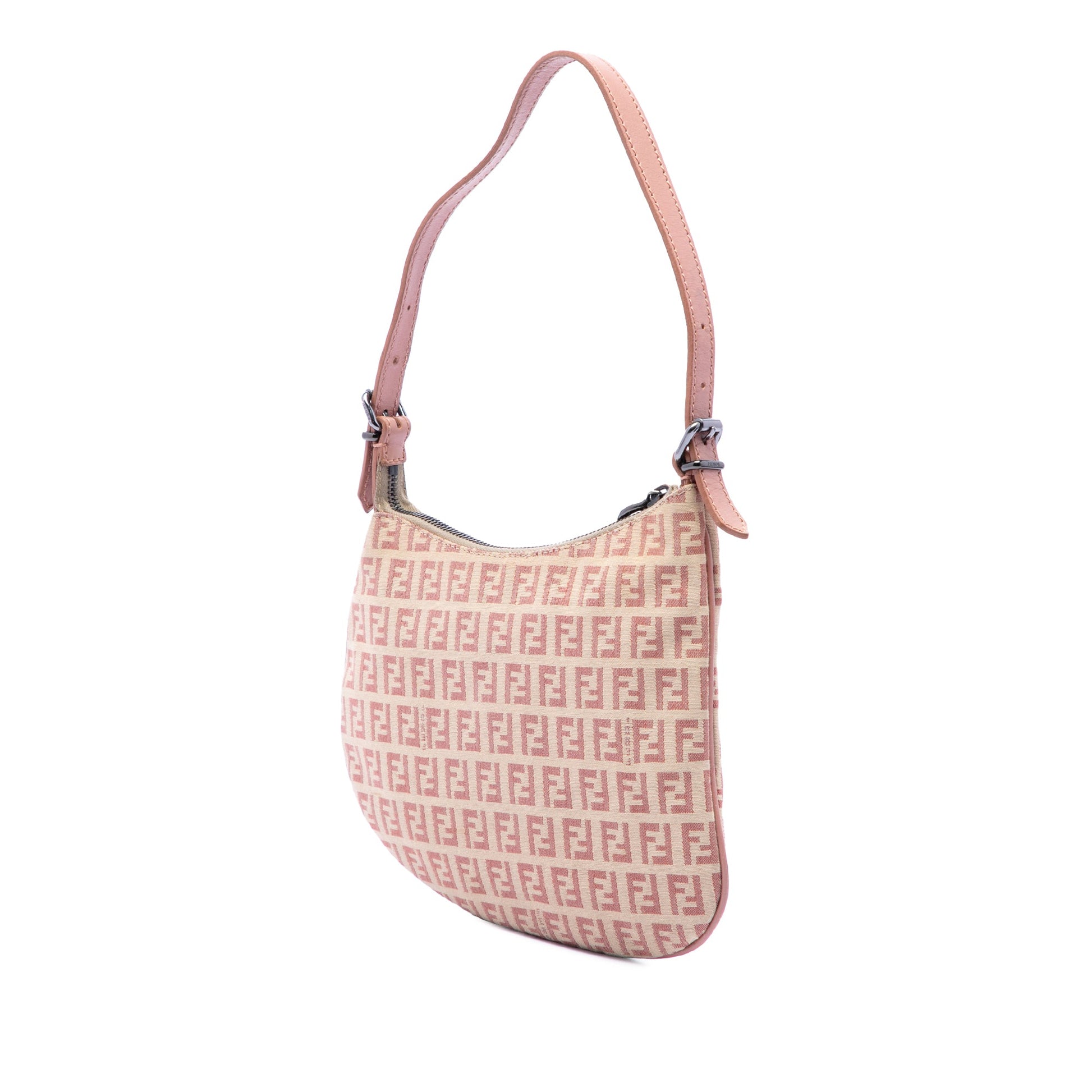 Fendi Zucchino Canvas Oyster Shoulder Bag
