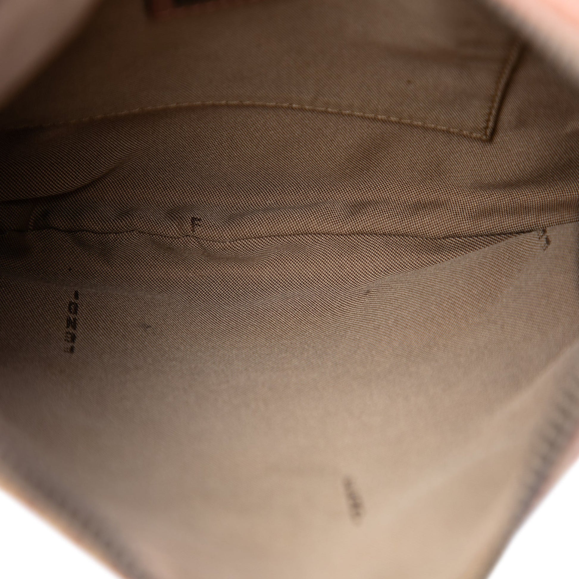 Fendi Zucchino Canvas Oyster Shoulder Bag