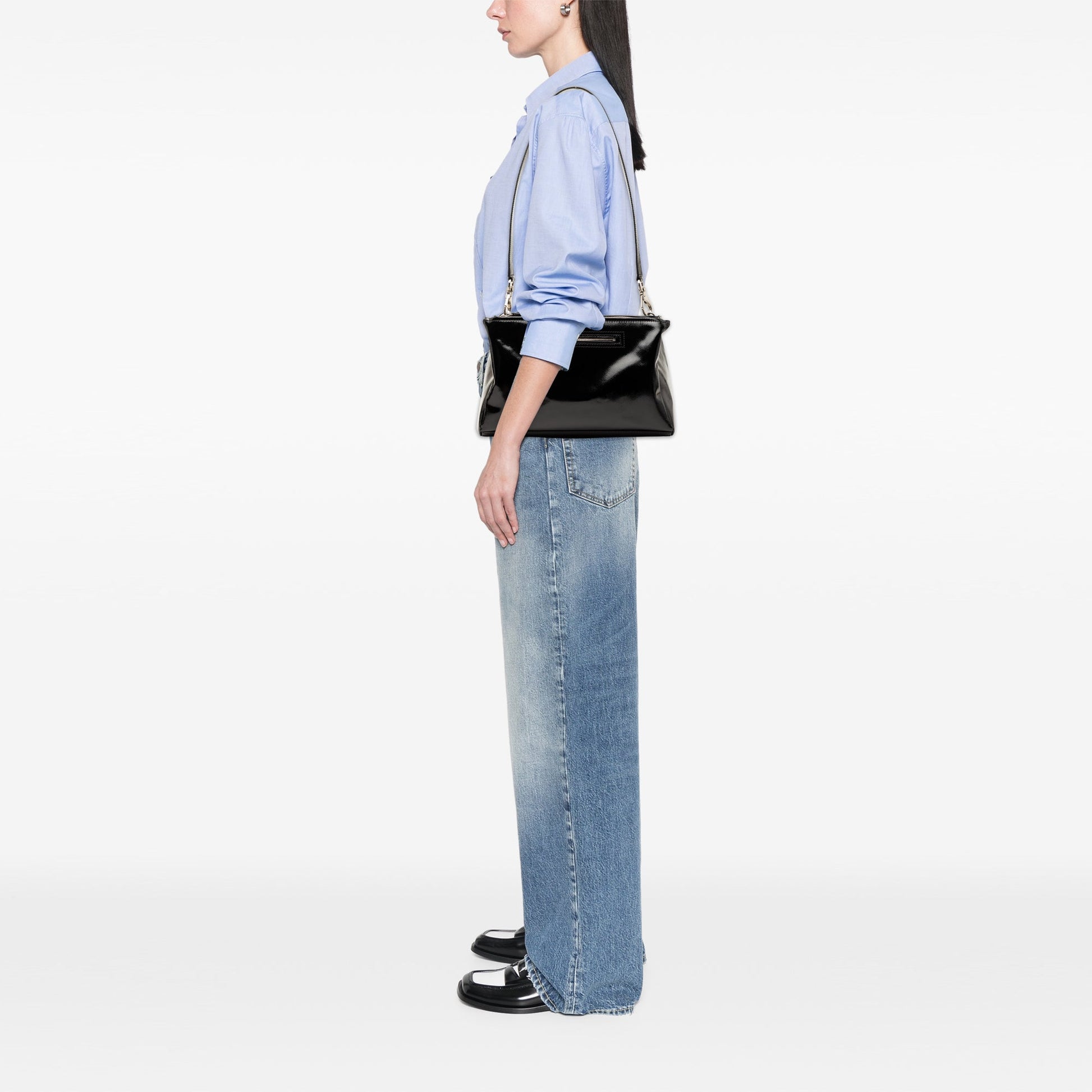 Givenchy Medium Textured Patent Pandora Satchel