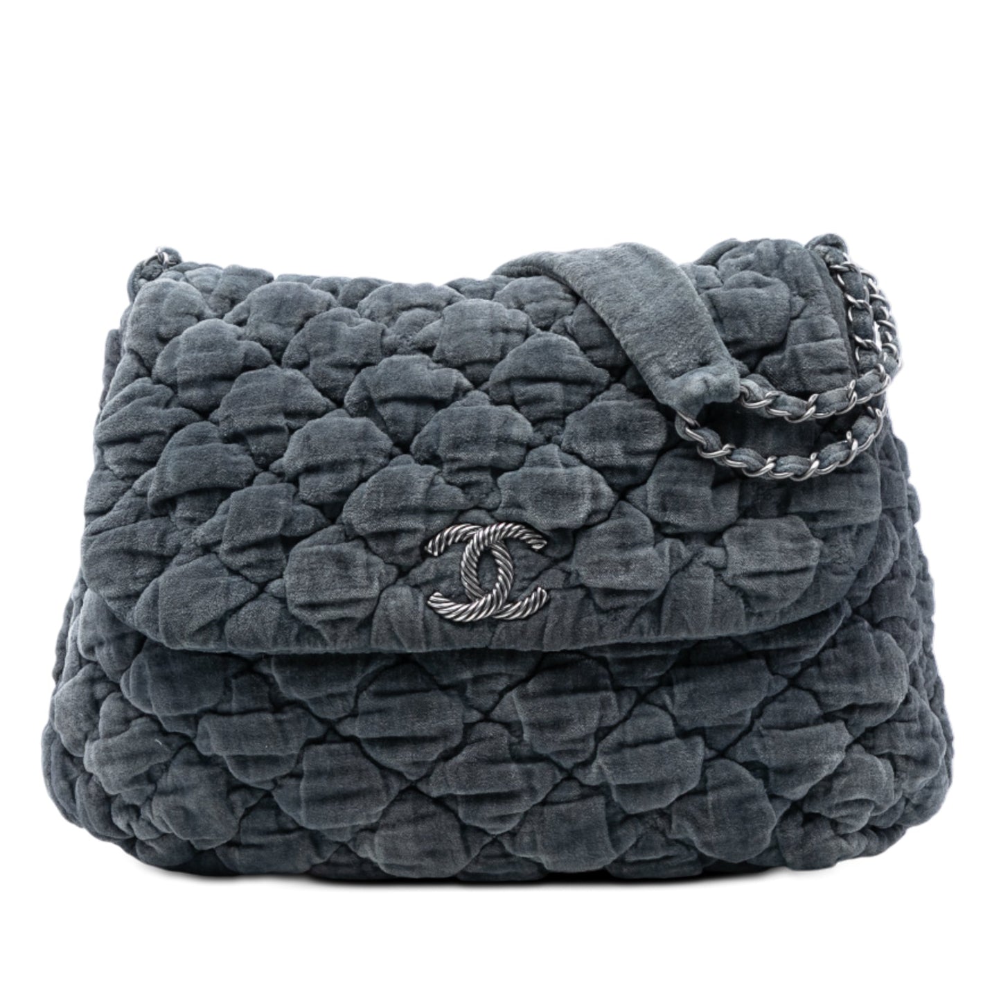 Chanel Paris Moscou Bubble Quilted Velvet Flap