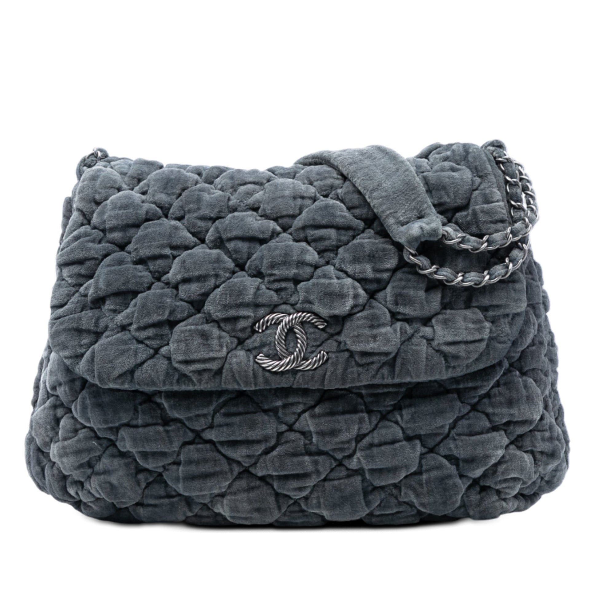 Chanel Paris Moscou Bubble Quilted Velvet Flap