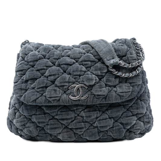 Chanel Paris Moscou Bubble Quilted Velvet Flap