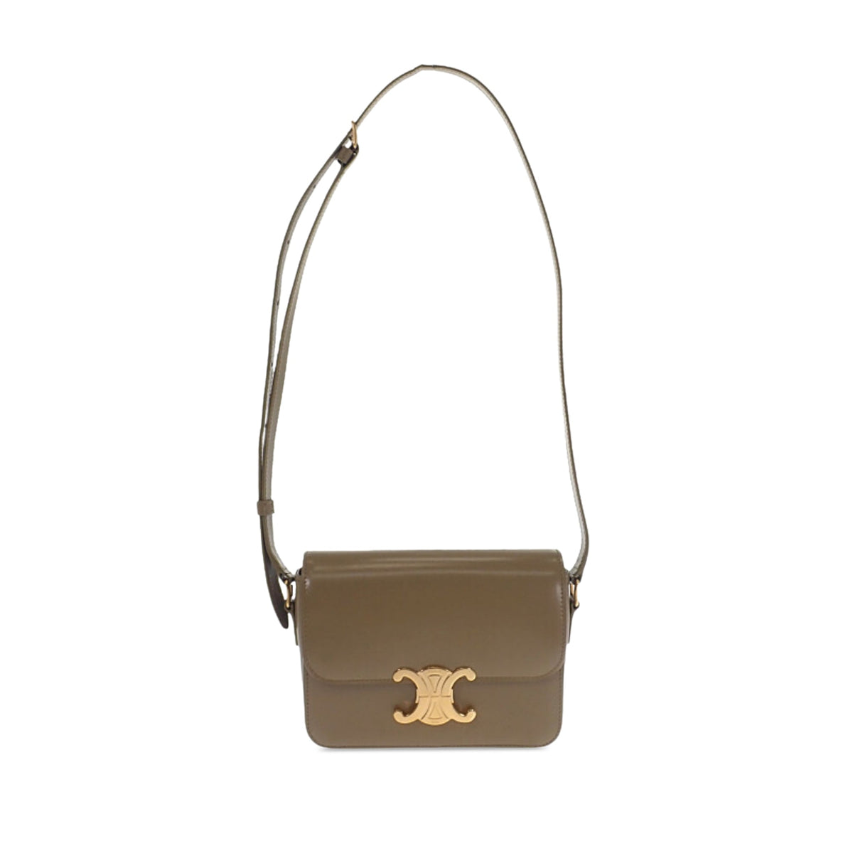 Celine Teen Shiny Calfskin Triomphe Crossbody