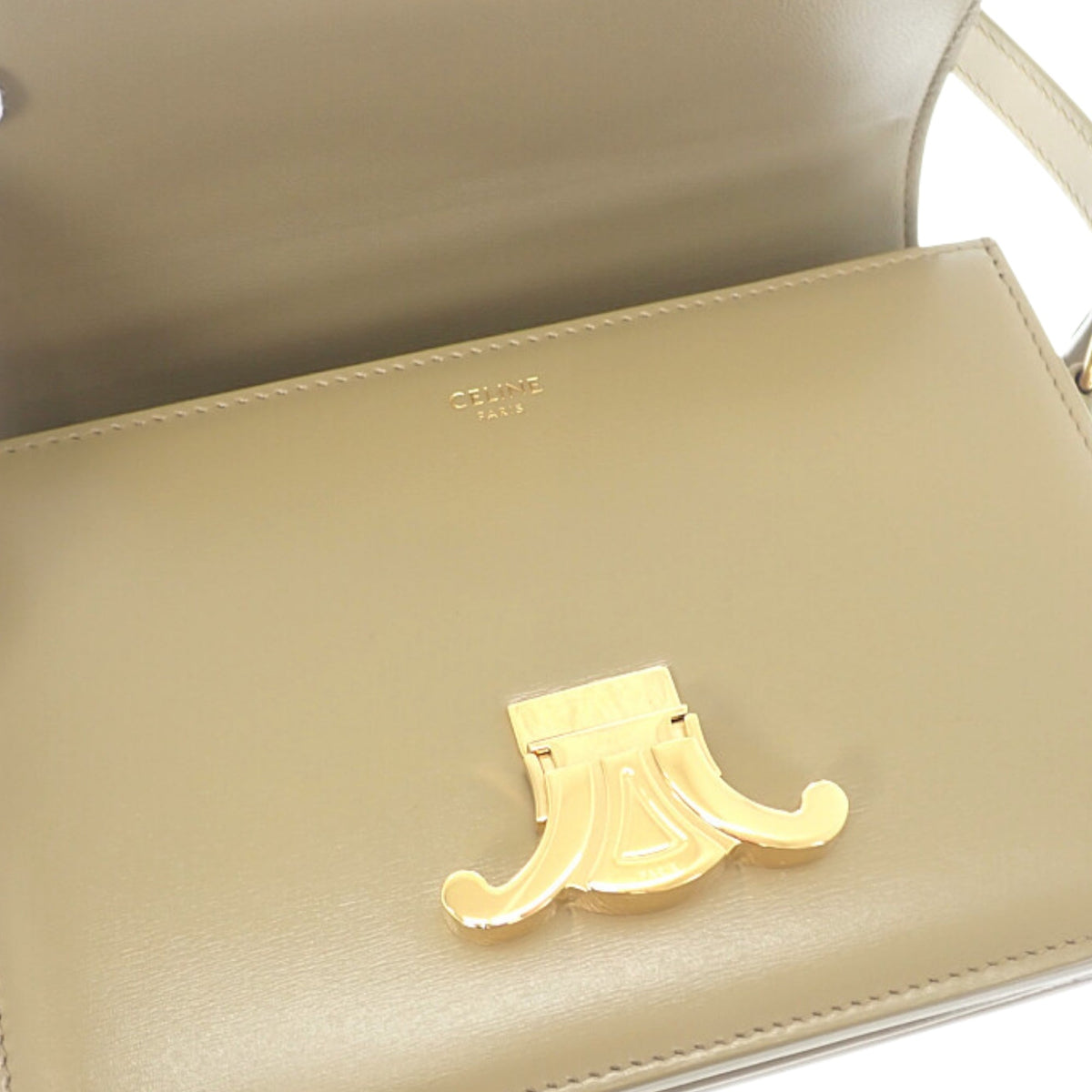Celine Teen Shiny Calfskin Triomphe Crossbody