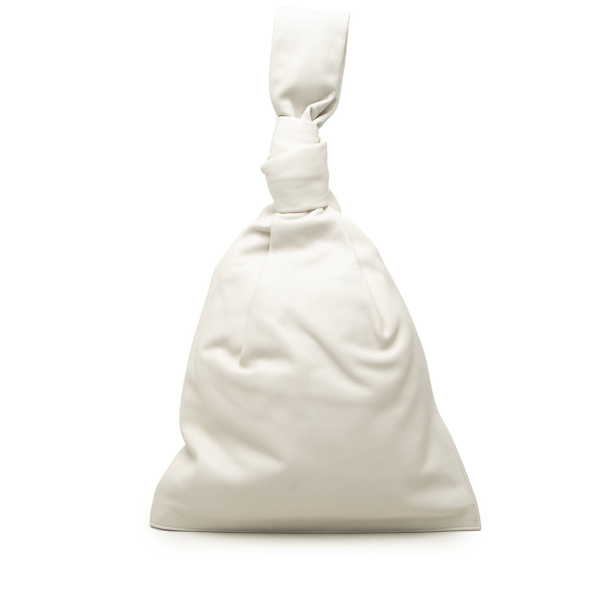 Bottega Veneta Nappa BV Twist Handbag — White